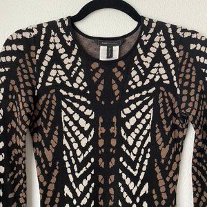 BCBG Long-Sleeved Printed Sweater Dress